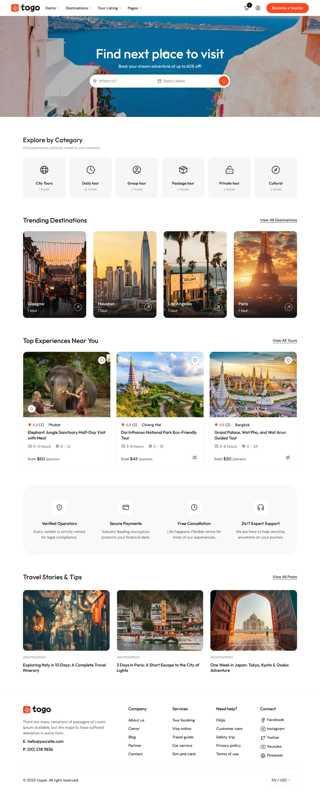 Tour Marketplace (Multi Vendor)